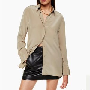 Aritzia oversized silk blouse